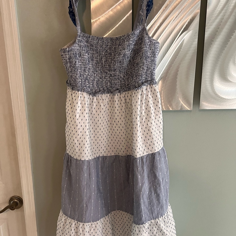 J. Crew Gray and Silver Sleeveless Sundress